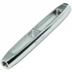 Imagen del tensor abierto de bronce cromado con rosca UNF y acero inoxidable AISI 316 para aplicaciones náuticas.Imagen del tensor abierto de bronce cromado con rosca UNF y acero inoxidable AISI 316 para aplicaciones náuticas.