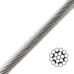 Cable de acero inoxidable 316 1x19 de KOS Korean Wire Rope, resistente a la corrosión, ideal para veleros y embarcaciones.