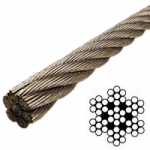 Cable de acero inoxidable 7x19 para jarcia, fabricado en acero 316