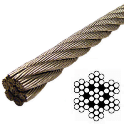 Cable de acero inoxidable 7x19 para jarcia, fabricado en acero 316