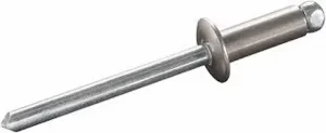 Remaches Monel de alta resistencia para aplicaciones náuticas, disponibles en tamaños de 4.8x16.5 mm y 6.4x23 mm.