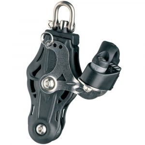 Polea violín con rodamientos, grillete giratorio y mordaza Wichard