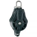 Poleas dobles con rodamientos, grillete giratorio y arraigo Wichard