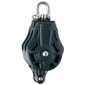 Poleas dobles con grillete giratorio y arraigo Wichard