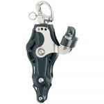 Poleas violín Wichard con rodamientos, mosquetón driza gir., arraigo y mordaza